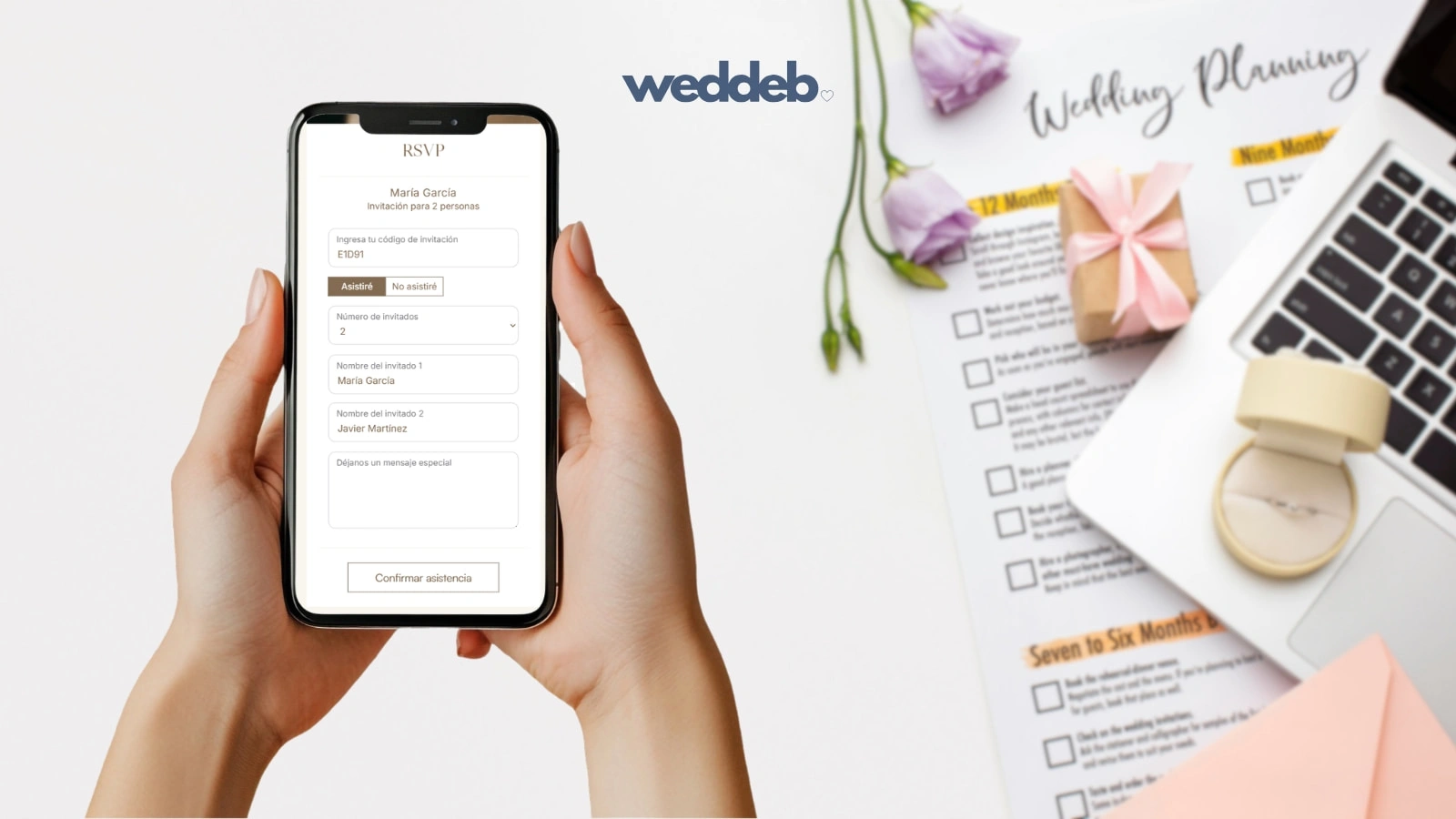 Guía RSVP para confirmar invitados de boda de forma rápida y sin estrés con Weddeb.