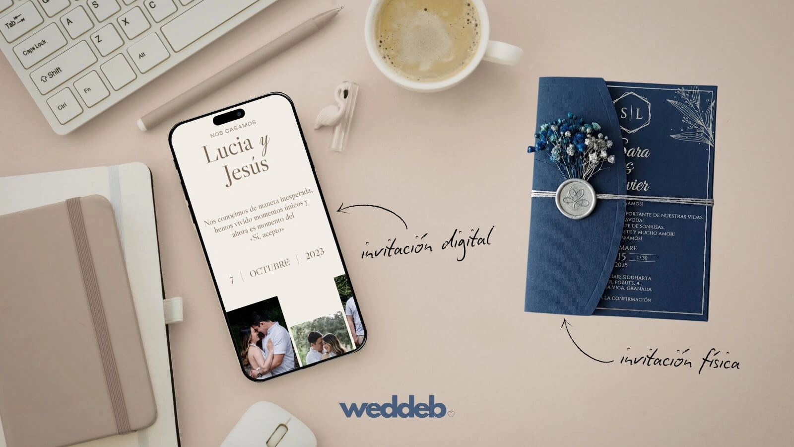 Invitaciones de boda digitales vs papel: ventajas del RSVP online y organización de invitados con la plataforma Weddeb.